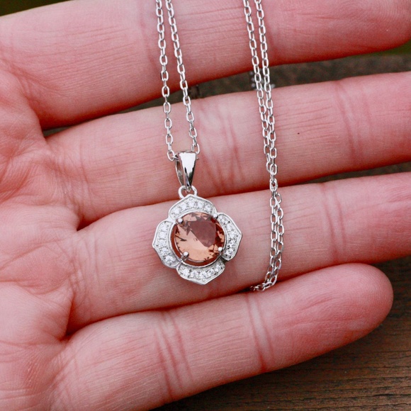 New Color Change Diaspore Flower Pendant Sterling Silver , Wedding , Bridal - Picture 8 of 8